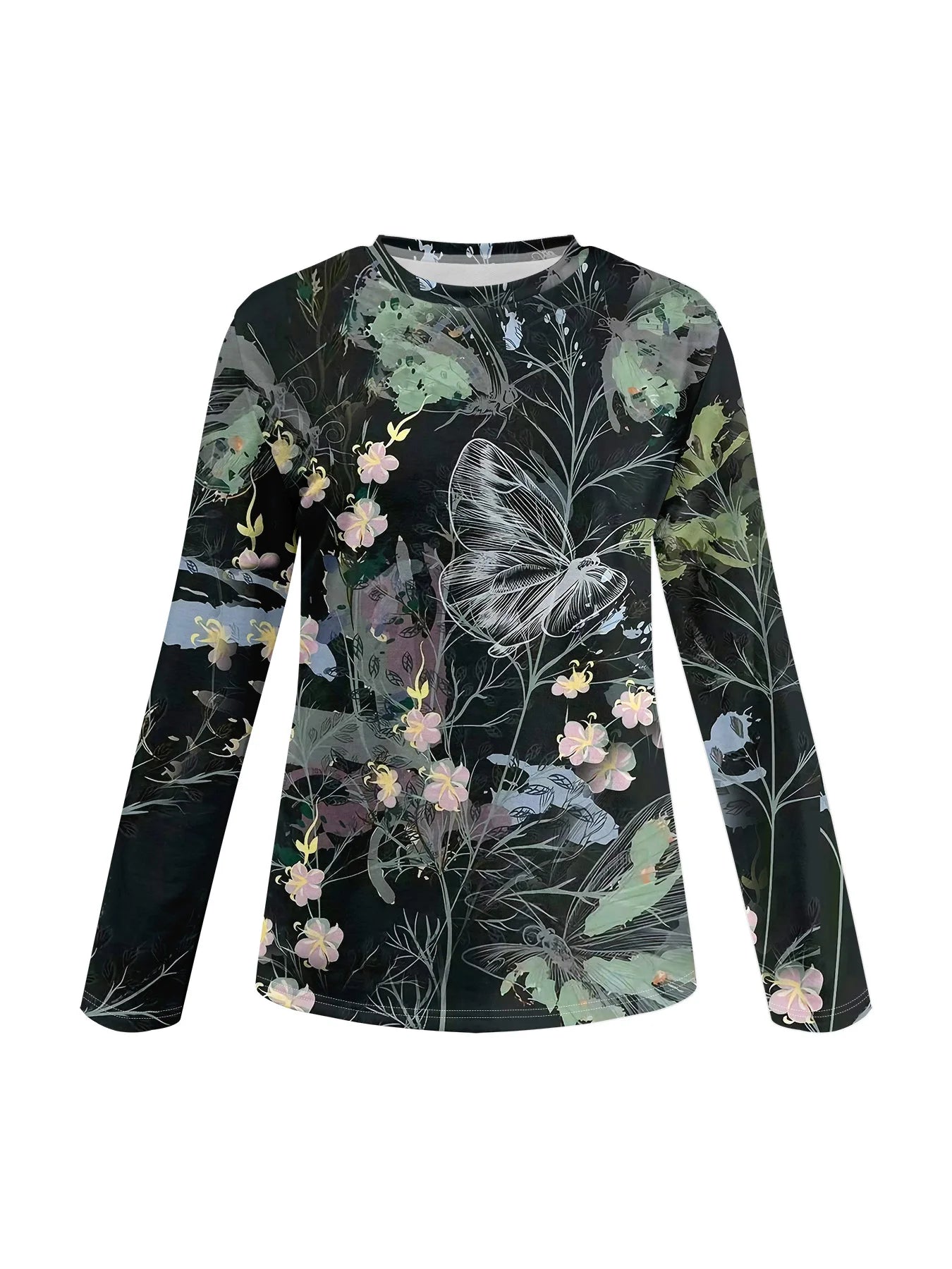 2025  Autumn and winter new fashion round neck long sleeve printed elegant casual loose hoodie