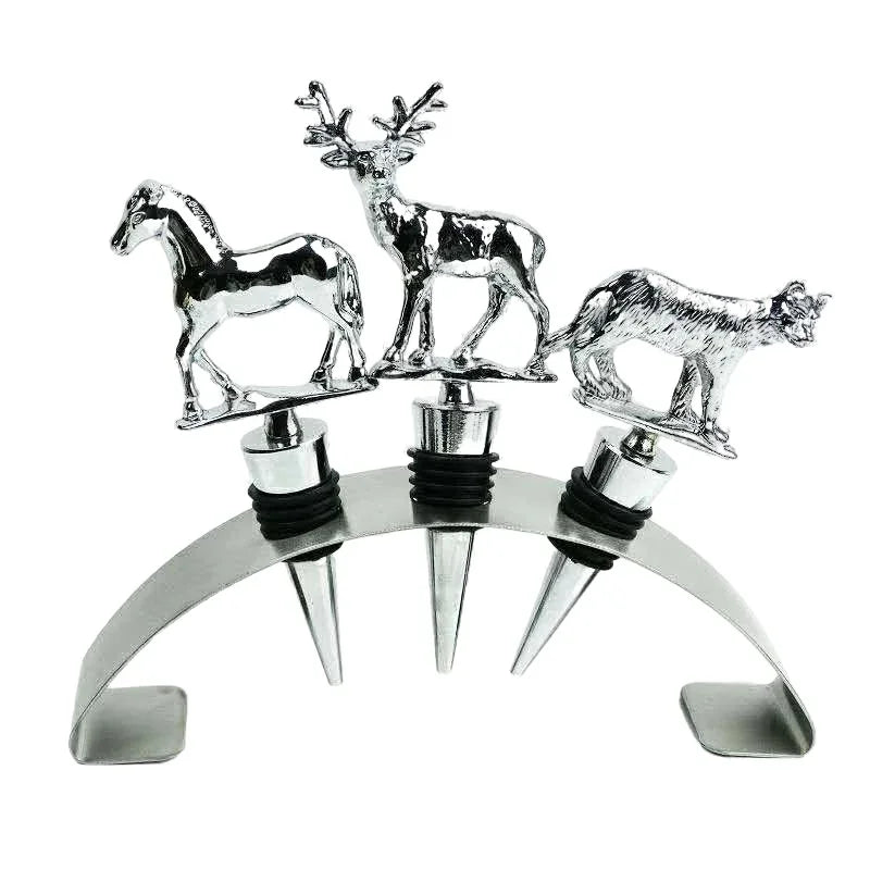 Bottle Stopper Wine Stoppers Deer Beverage Bottle Corks Sealer for Wine Lovers Christmas Halloween Kitchen Bar Tool Accessories