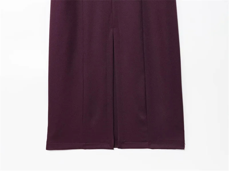 Women's Dress New Fall 2025 Purple Sleeveless Draped Dress Long Dress Elegant Personality Fashion