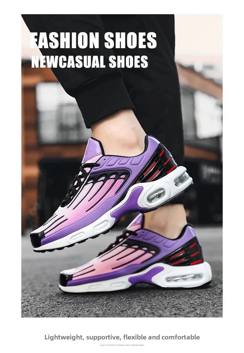 2024 New Spring Large Size Couple Air Cushion Sports Shoes Student Running Shoes Men Casual Trendy Sport Shoes Breathable