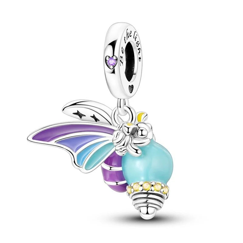 Hot Sale Night Glow Firefly Charm Beads For 3mm 925 Original Bracelet Women 925 Silver Pendant Bead DIY Jewelry Gift