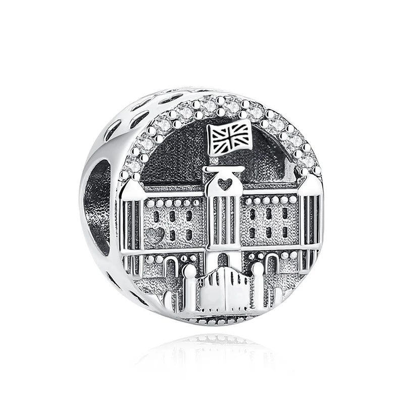 Original 925 Sterling Silver Charms Camera Suitcase London Bus Love Heart Beads Fit Bracelets Necklaces DIY Jewelry Women