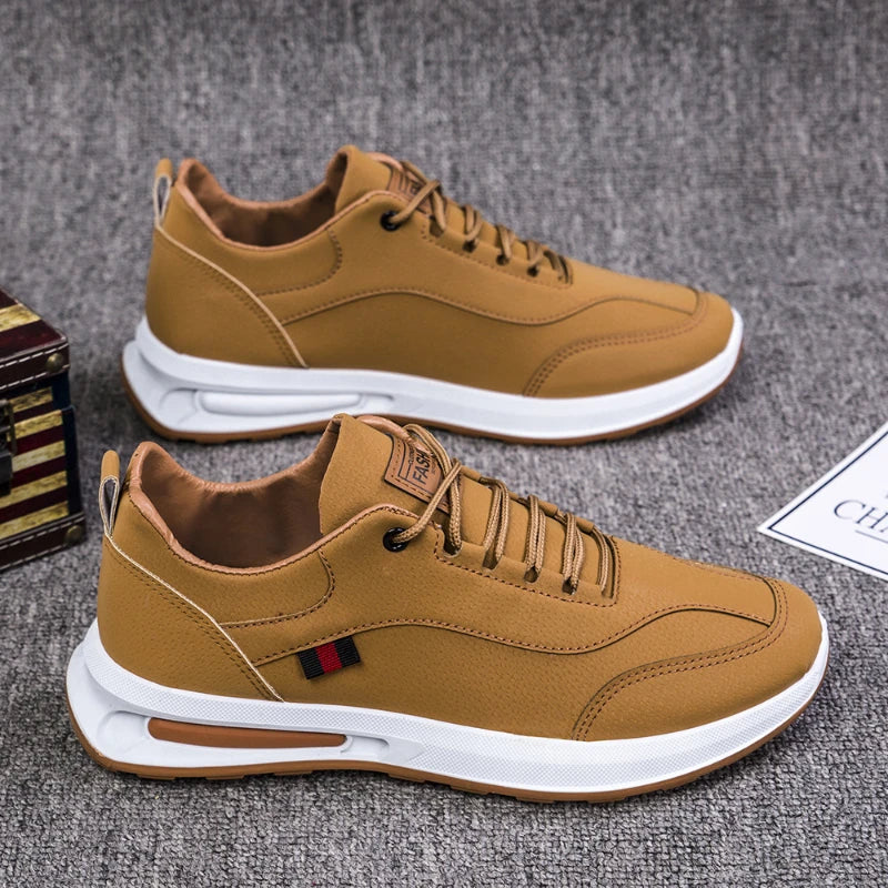 Men's PU Leather Sneakers Business Casual Shoes for Man Outdoor Breathable Sneakers Male Fashion Loafers Walking Footwear Tenis