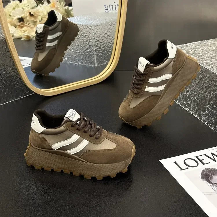 New Women Mesh Breathable Platform Sneakers Women Casual Lace Up Outdoor Women Shoes Low Top Sneakers fashion Zapatos De Mujer