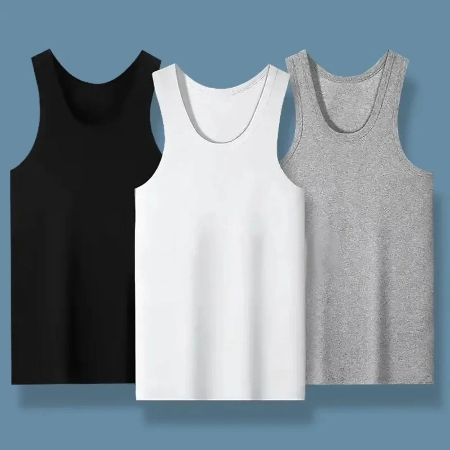 2025 New Men's Summer Lightweight Cotton Tight Vest Sports Casual Family Pajamas Outdoor Tight Top Breathable Quick Drying Vest