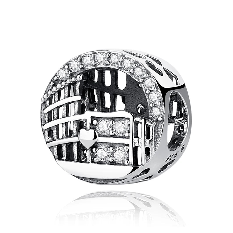 Original 925 Sterling Silver Charms Camera Suitcase London Bus Love Heart Beads Fit Bracelets Necklaces DIY Jewelry Women