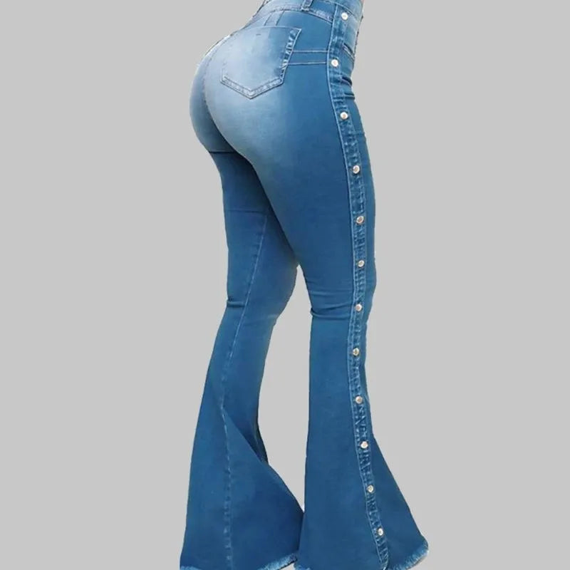 Women's Clothing New Jeans European American 2025 new popular high waisted elastic floor speaker jeans women long pants Jeans