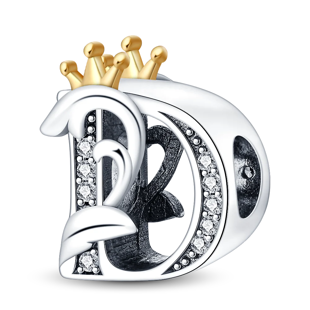 Fit Qikaola 925 Original Bracelets Charms Classic Crown 26 Letters Alphabet Charms Beads For Women Fine DIY Wedding Jewelry Gift