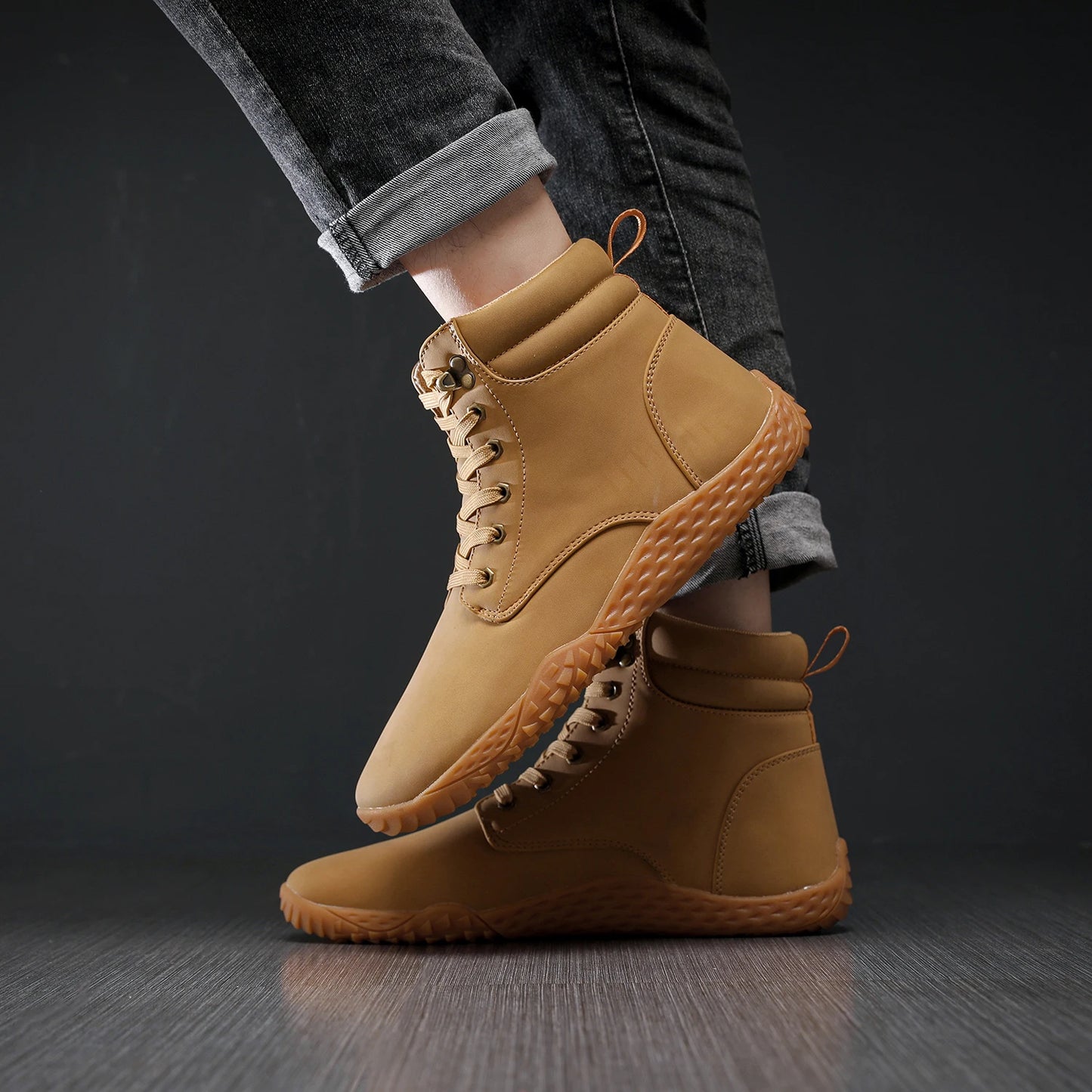 Barefoot Shoes Adult Cross-Trainer Wide Toe Box Men's Wide Minimalist Zero Drop Sole Casual Knitting Walking Sneakers Large Size