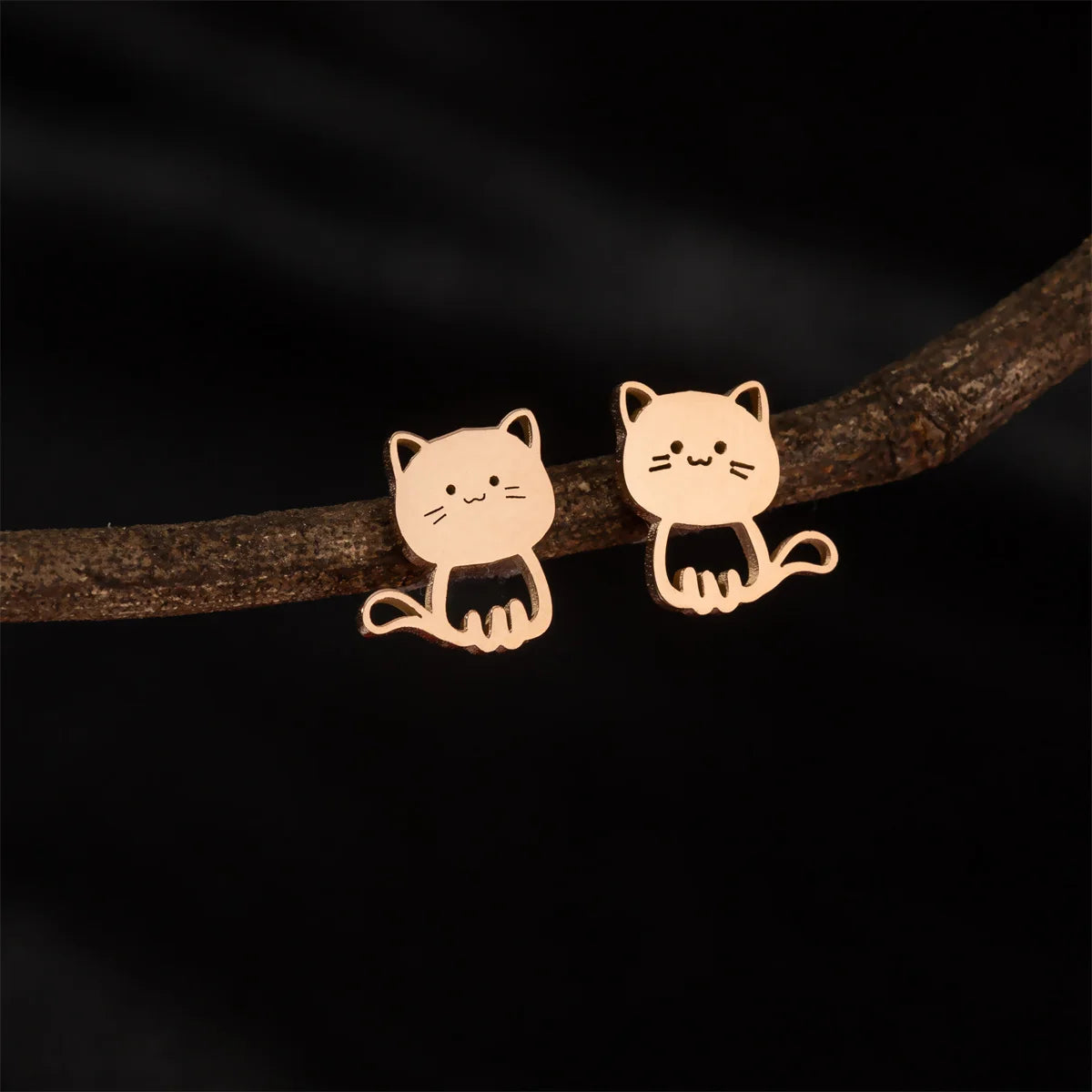 Gothic Halloween Spider Web Asymmetric Earrings For Women Punk Wolf Head Animal Black Color Piercing Ear Surgical Steel Stud