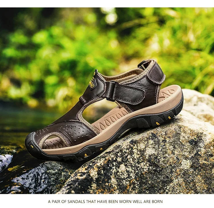 2024 New Man's shoes Genuine Leather Men Sandals Summer Men's Shoes Outdoor Water Shoes Leather Sandals For Men