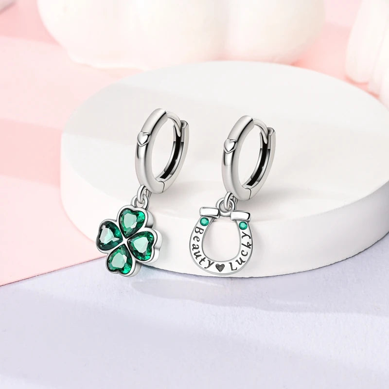 925 Sterling Silver Colored Zirconium Stars Hoop Earrings For Women Jewelry Anniversary WeddingMaking Jewelry Gift