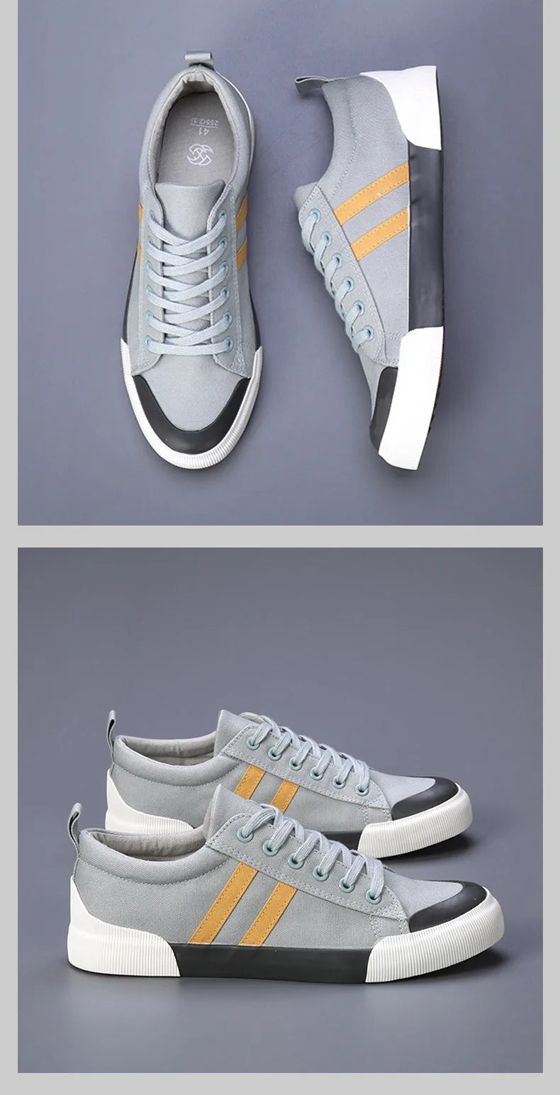 2025 Men's Shoes Breathable Men's Canvas Shoes Fashion Versatile Lace Up Skateboarding Shoe for Men Lightweight Casual Sneakers
