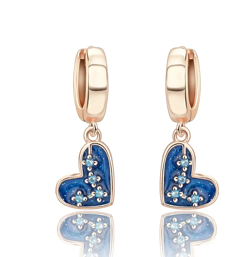 Sparkling Colorful Hoop Earrings 925 Sterling Silver Hypoallergenic Jewelry Embellished With Zircon Elegant Luxury Style Female