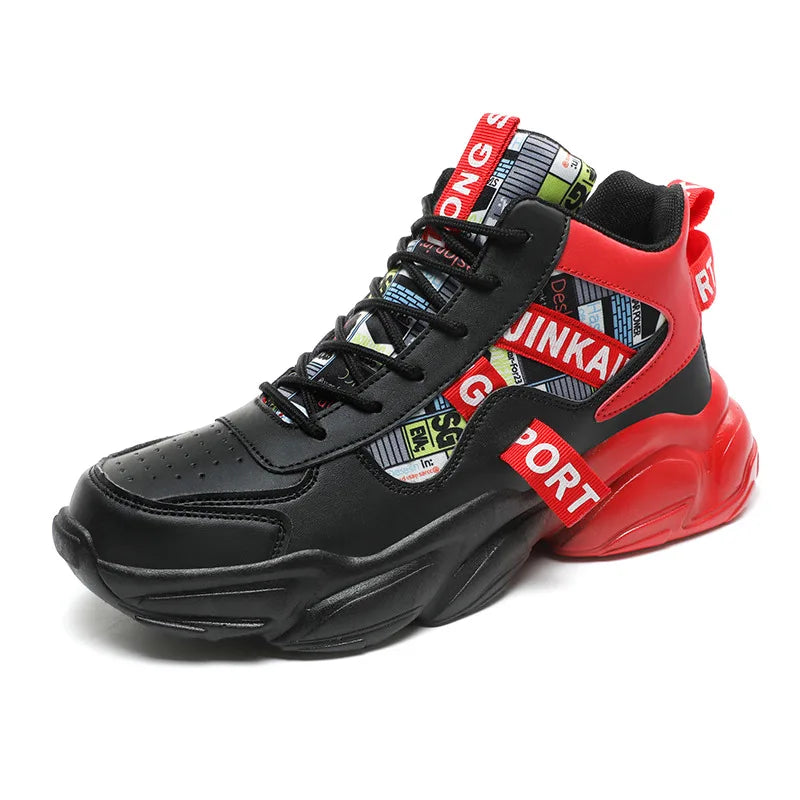 Autumn Winter Fashion Pink High Sneakers for Men Women Breathable Platform Shoes Man Trainers Outdoor Casual Sneakers Men 2025