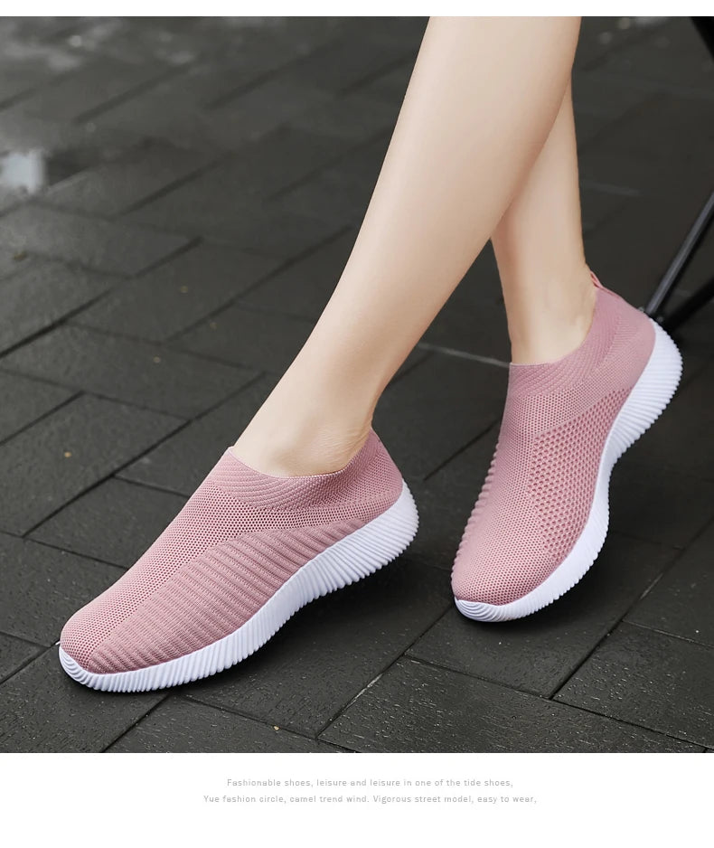 New Pink Women Shoes Soft Sneakers Lightweight And Comfortable Women Slip On Lazy Loafers Walking Shoes For Women Size 36-42