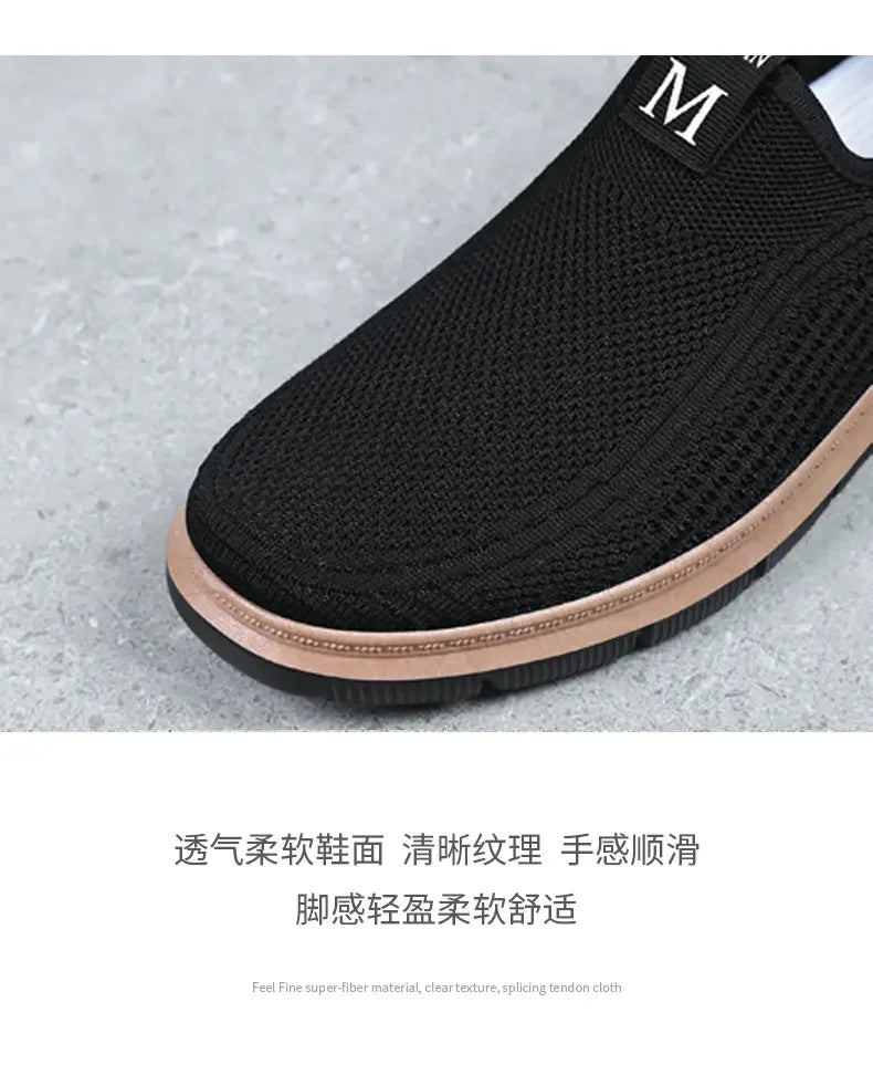 Men's Summer New Loafers Casual Cloth Shoes with Breathable Mesh and Versatile Sneaker Leisure Running Shoes Tenis Masculino