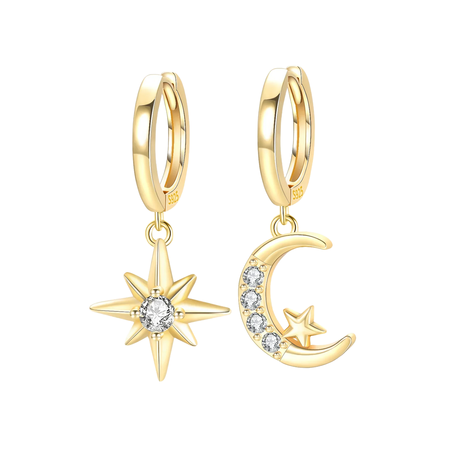 Sparkling Colorful Hoop Earrings 925 Sterling Silver Hypoallergenic Jewelry Embellished With Zircon Elegant Luxury Style Female