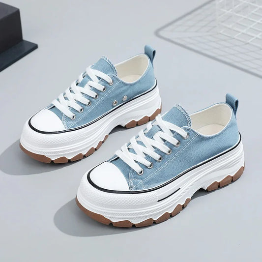 Summer Hot Sale Women's Canvas Shoes Fashion Breathable Platform Sneakers Female Flats Shoe Korean Trendy All-match Casual Shoes