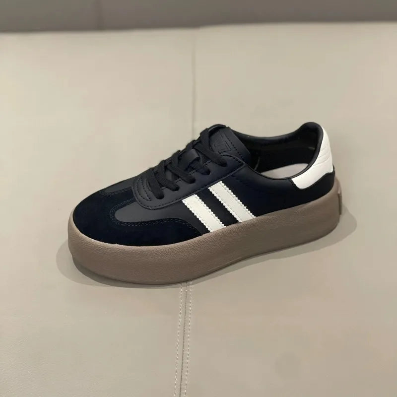 Spring and Autumn New Korean version Fashion Casual color Bock Thick sole Women's Versatile Comfortable Vulcanized Shoes 2025