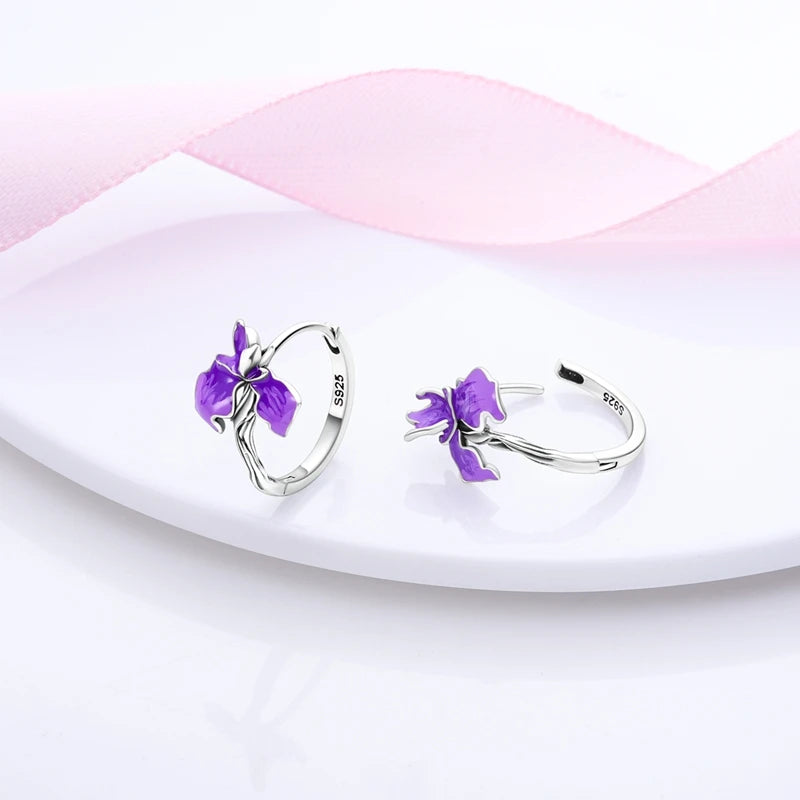 925 Sterling Silver Colored Zirconium Stars Hoop Earrings For Women Jewelry Anniversary WeddingMaking Jewelry Gift