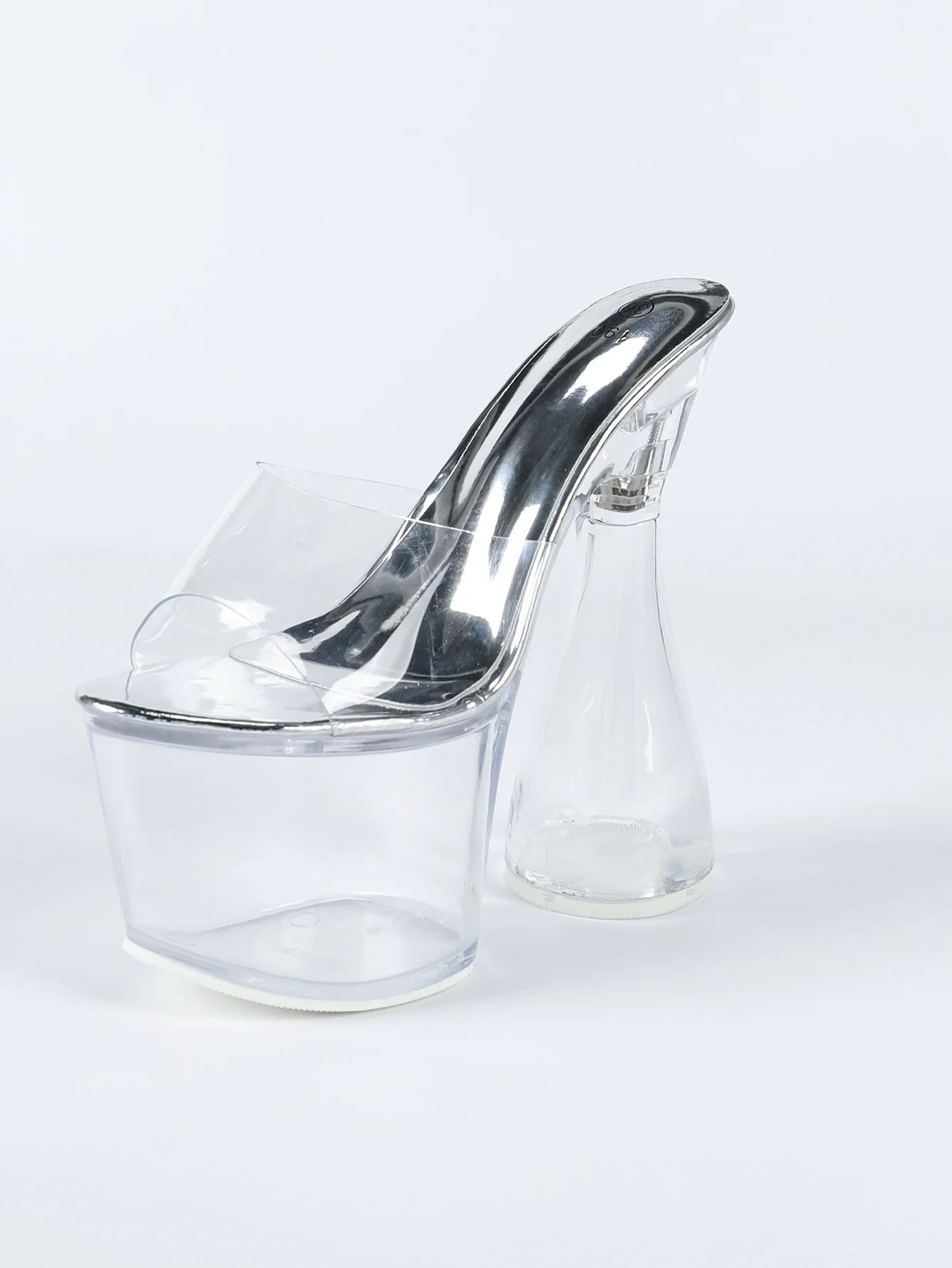 Crystal Clear Shoes For Women 18CM Super High Heel Summer Runway Thick Platform Sandals Transparent PVC Nightclub Exotic Heels
