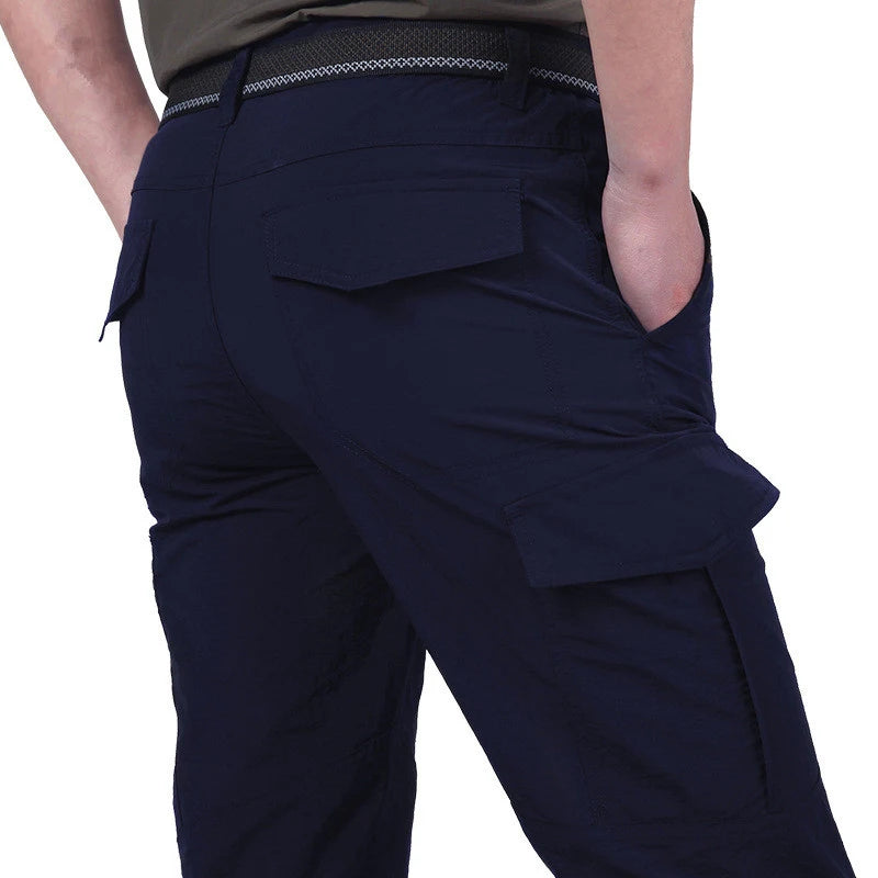 2025 Summer Tactical Pants Mens Quick Dry Thin Trousers Lightweight Casual Waterproof Pants Outdoor Workout Breathable Long Pant
