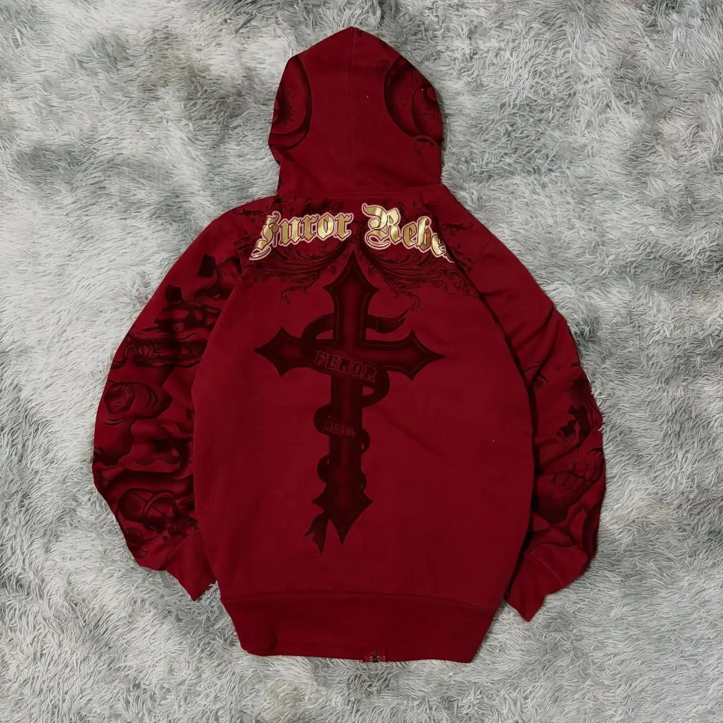 American New Fashion Oversized Print Zipper Hoodie Women Y2K Gothic Harajuku Hip-hop Popular Casual Joker Hoodies Tops
