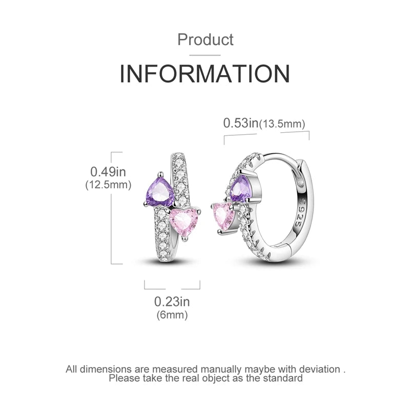 925 Sterling Silver Colored Zirconium Stars Hoop Earrings For Women Jewelry Anniversary WeddingMaking Jewelry Gift