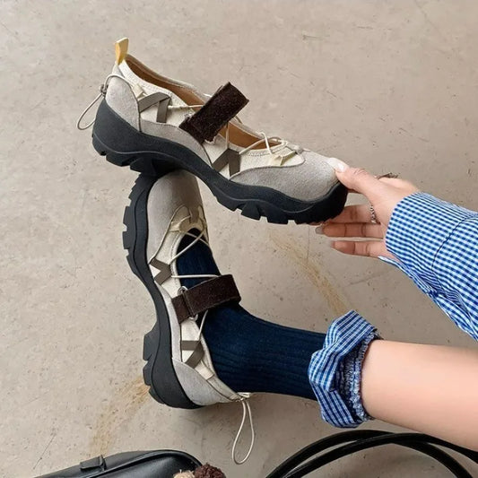 Casual Sports Mary Jane Shoes Autumn New Retro Round Toe Shallow Mouth Soft Sole Non-slip Single Shoes