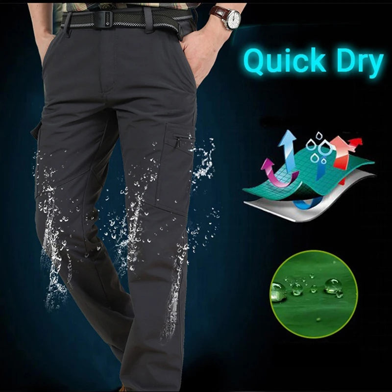 2025 Summer Tactical Pants Mens Quick Dry Thin Trousers Lightweight Casual Waterproof Pants Outdoor Workout Breathable Long Pant