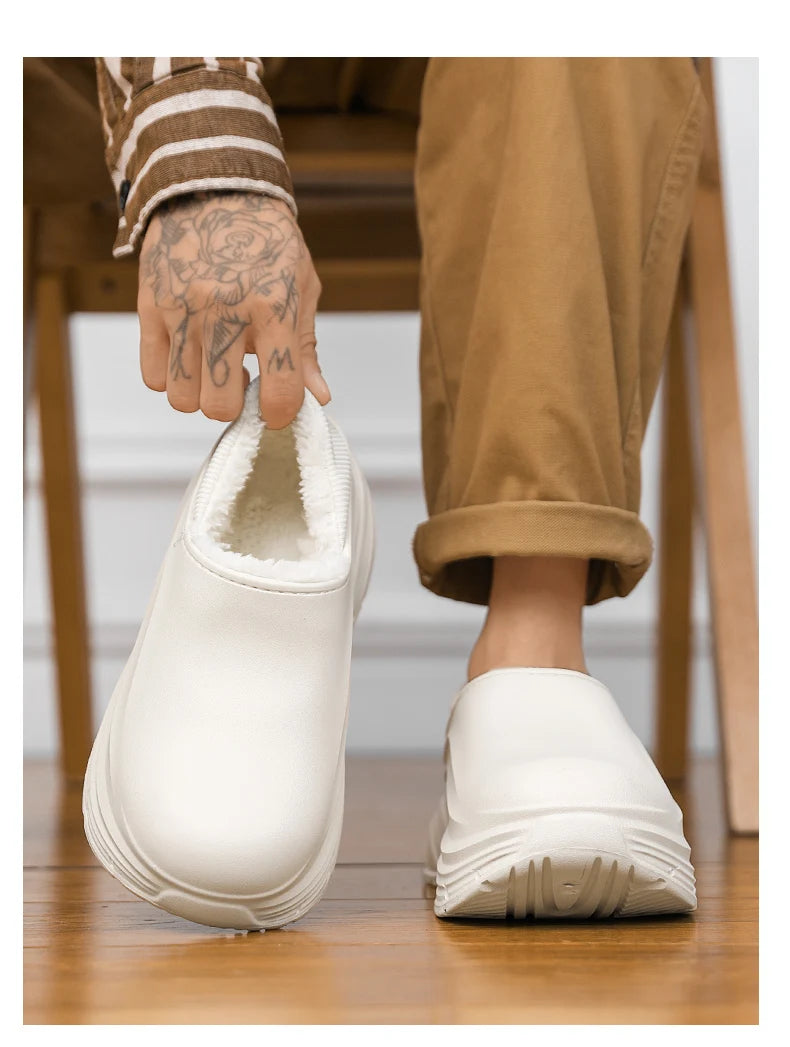 Unisex Home Slipper 2024 New  Winter Waterproof EVA Slippers Plush Warm Lining  Man House Warm Clogs High Quality Women Shoe