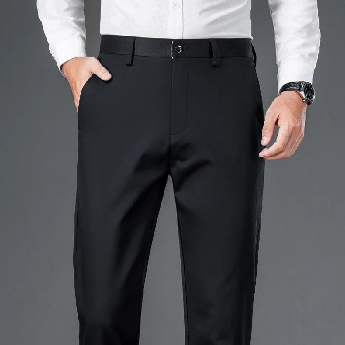Men's smart casual pants elastic sports men's quick drying pants spring and autumn straight leg office black navy blue work pant