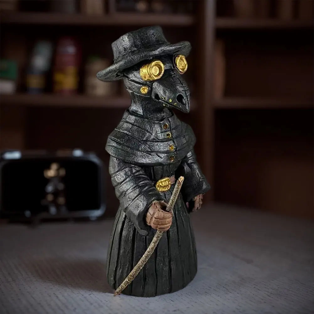 Halloween Plague Doctor Incense Burner Mr. Crow Decompresse Anxiety Relief Desktop Resin Ornament Mr. Crow Incense Burner Statue