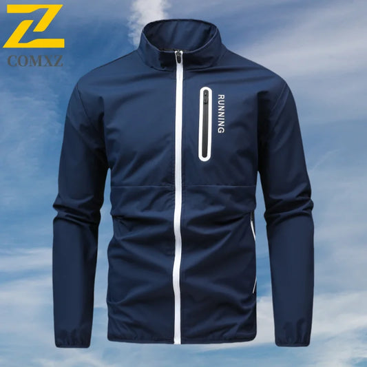 Outdoor Running Sports Jacket Mens Autumn New Casual Vertical Collar Loose Windproof Coat Hiking Fishing Zipper Baseball Jackets