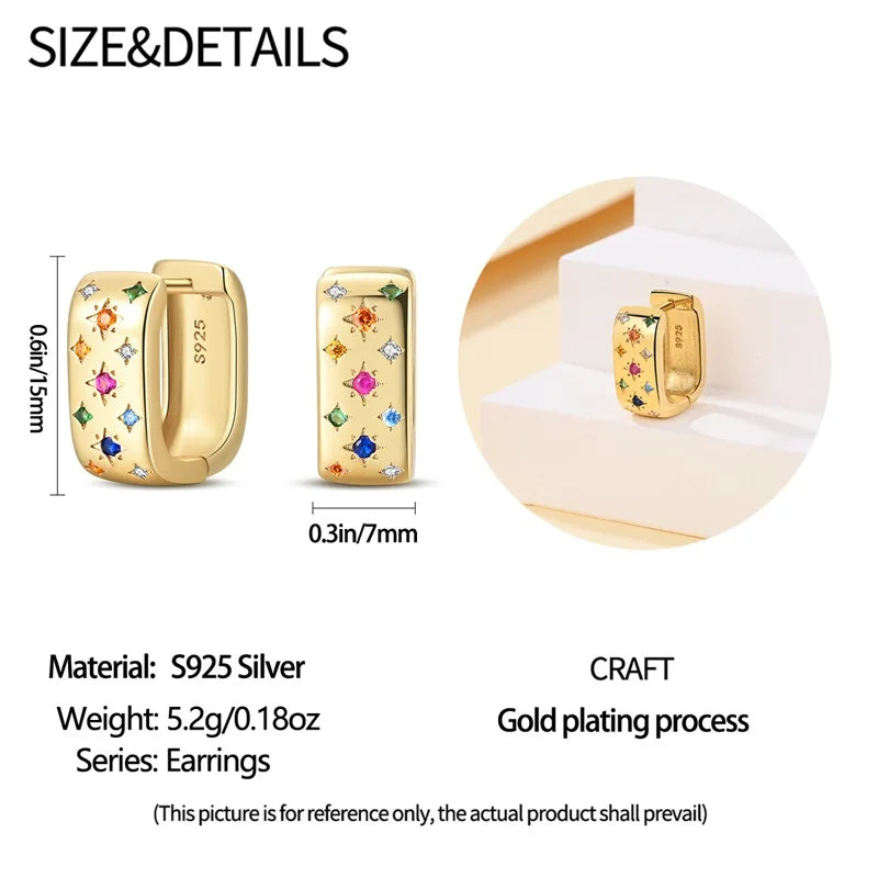 New in 925 Silver Color Gold Pearl Bee Irregularity Star Moon Earrings For Women 2024 Trending Fashion Jewelry Birthday Gifts