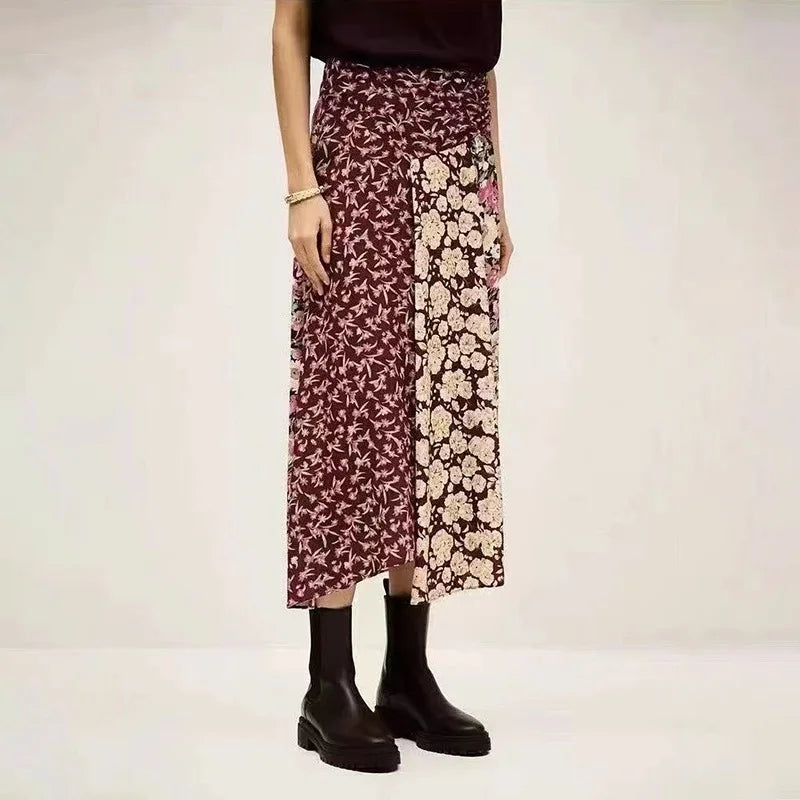 Waist Hollow out Women's Long Dress Deep V Short Sleeve 2025 Summer Lady Floral Printed Robe