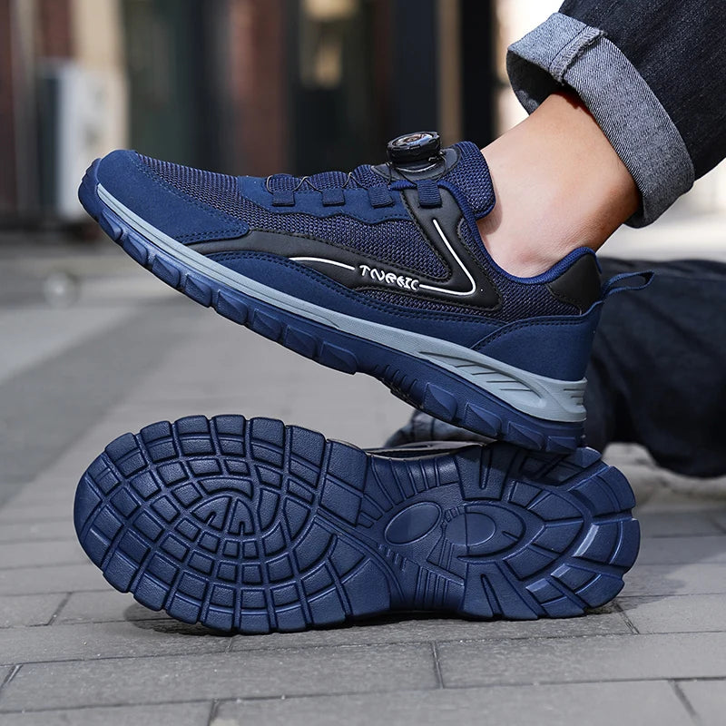 YRZL 2025 Sports Shoes Men Running Sneakers Lightweight Breathable Athletic Anti Slip Shoes Casual Walking Shoes Slip on Size 48