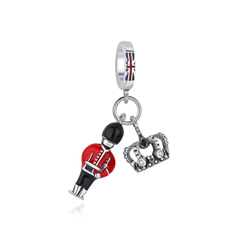 Original 925 Sterling Silver Charms Camera Suitcase London Bus Love Heart Beads Fit Bracelets Necklaces DIY Jewelry Women