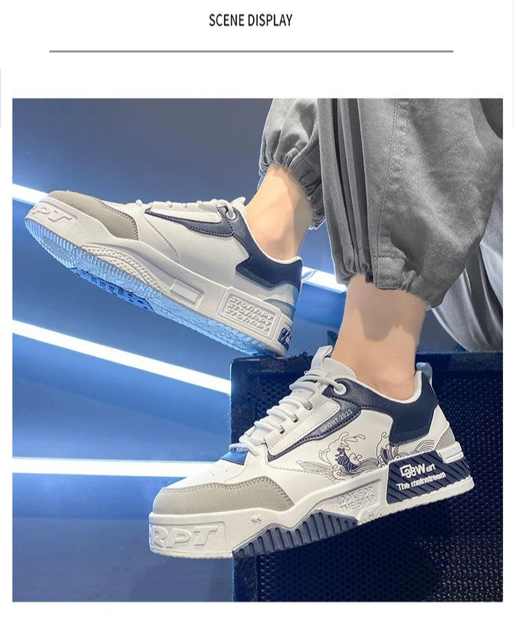 Men's Casual Shoes 2025 Spring New Style Graffiti Breathable Sneakers High Quality Designer Men Platform Shoes Zapatillas Hombre