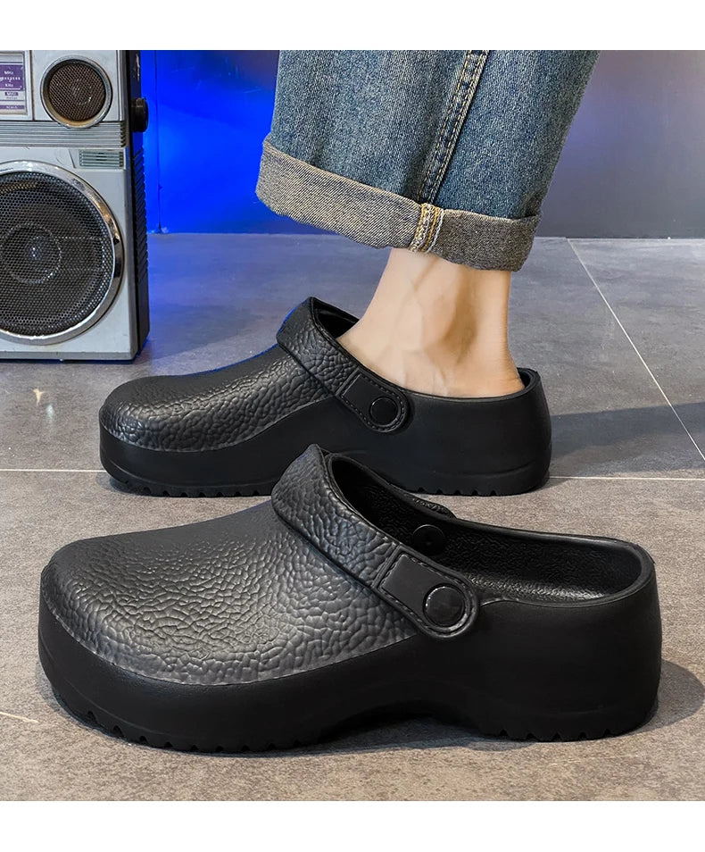 Summer Chef Shoes for Man Sport Sandals Flat Non Slip Clogs Kitchen Shoe Multi Occasion Multi Crowd Work Shoes Walking Slippers