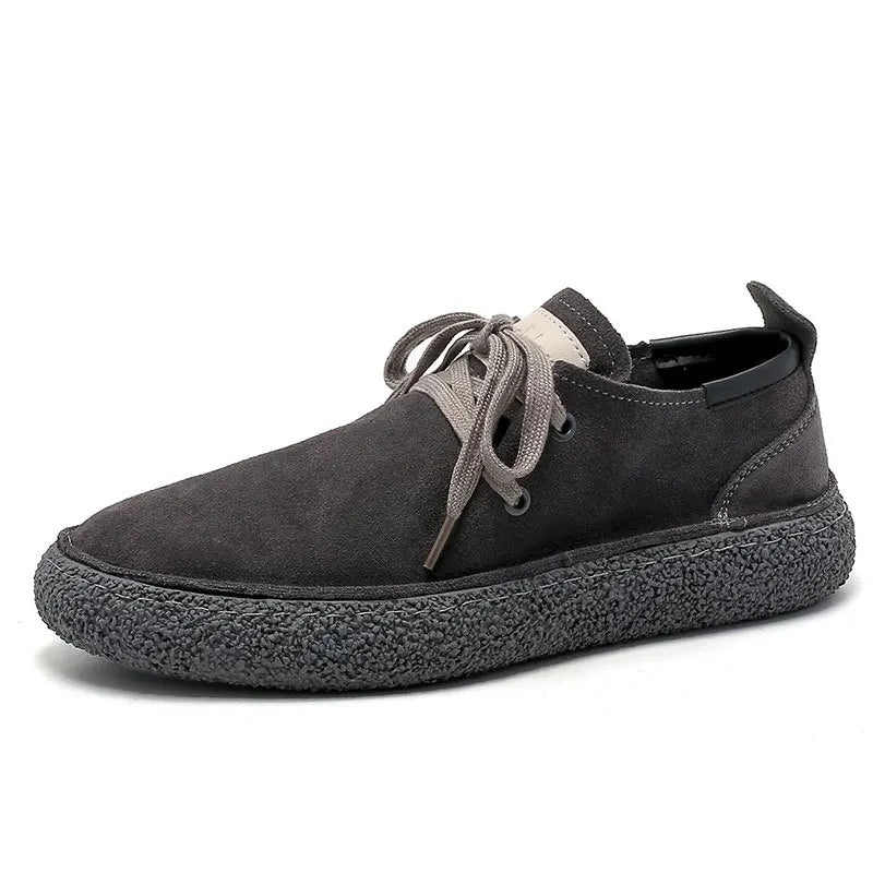 Men's Lace-up Casual Shoes Suede Genuine Leather Men Comfortable Driving Flats Mens Wear-resisting Non-slip Retro Desert Shoes