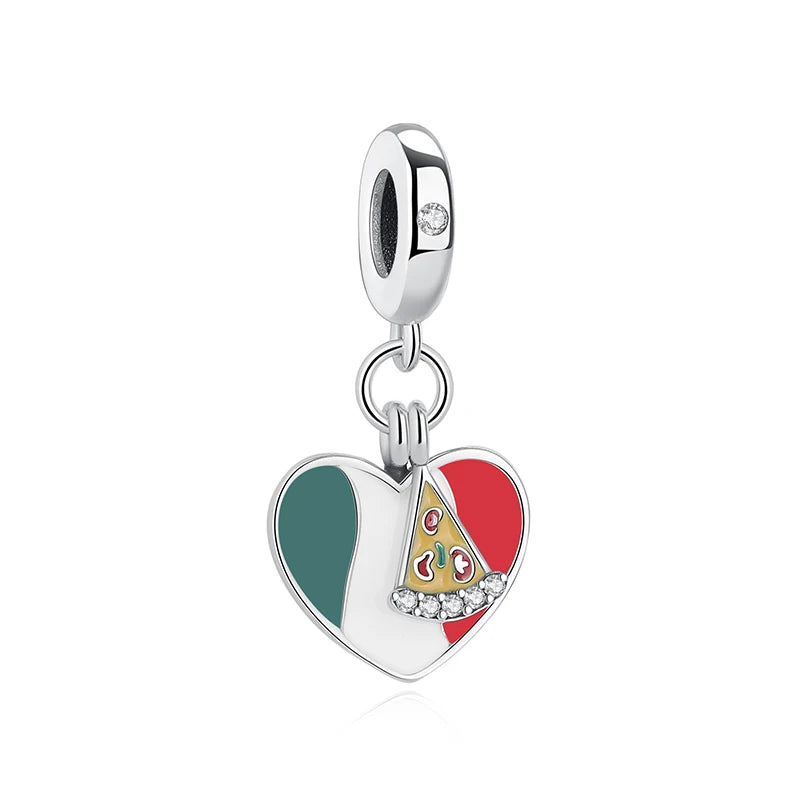 Original 925 Sterling Silver Charms Camera Suitcase London Bus Love Heart Beads Fit Bracelets Necklaces DIY Jewelry Women