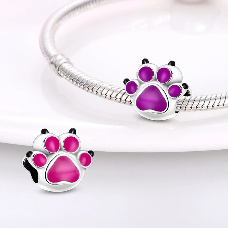 New 925 Sterling Silver Charms Fit 3mm Original Bracelets Cat Dog Beads Fine DIY Jewelry Making Women Party Gifts