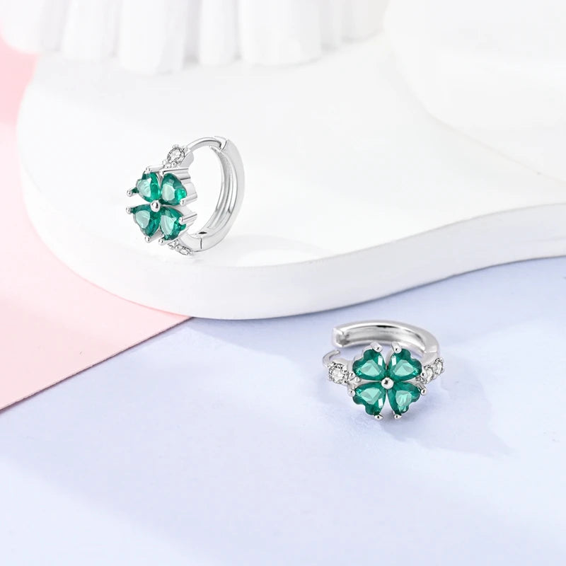925 Sterling Silver Colored Zirconium Stars Hoop Earrings For Women Jewelry Anniversary WeddingMaking Jewelry Gift