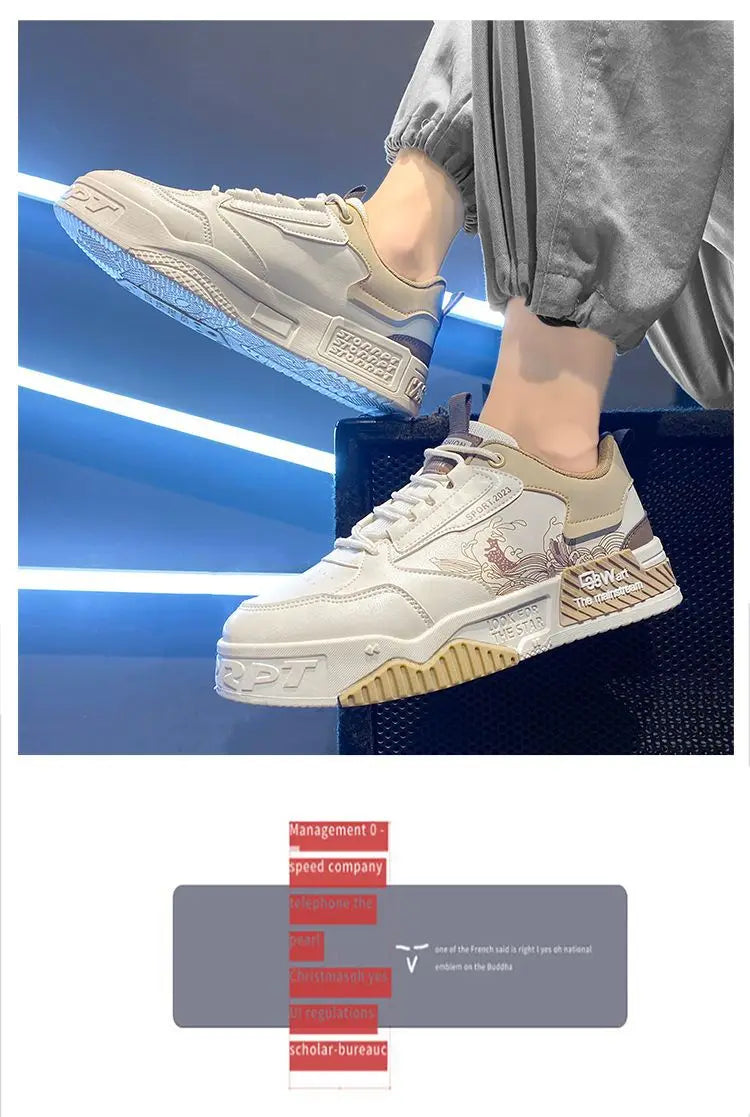 Men's Casual Shoes 2025 Spring New Style Graffiti Breathable Sneakers High Quality Designer Men Platform Shoes Zapatillas Hombre