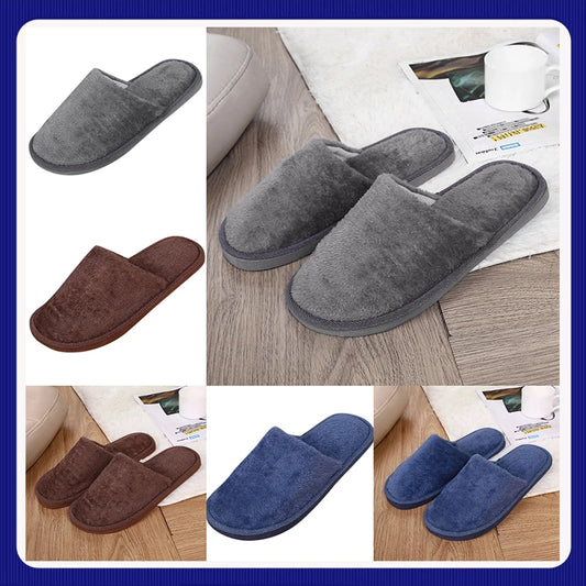Men's solid color Plush Home Slippers Cute Autumn Winter Cotton Warm Slipper Kids Women Stuffed Doll Indoor Shoes New Year Gift