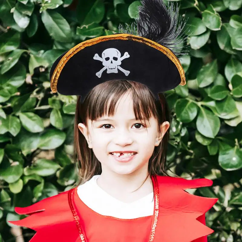2 Pcs Pirate Captain Skull Hair Hoop Halloween Headdress Party Supplies Role Playing Cosplay Accessories Lightweight Reusable