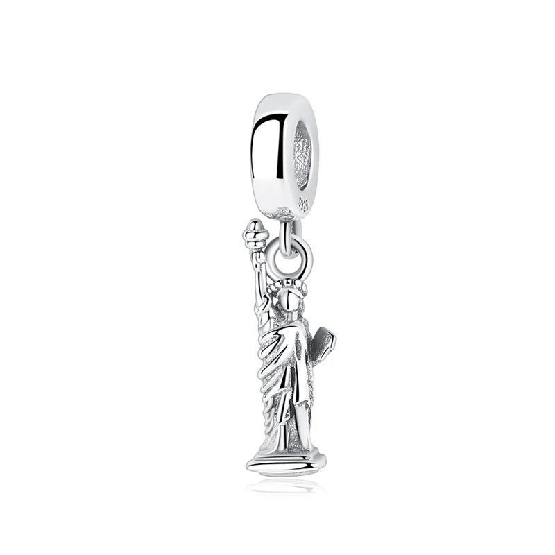 Original 925 Sterling Silver Charms Camera Suitcase London Bus Love Heart Beads Fit Bracelets Necklaces DIY Jewelry Women