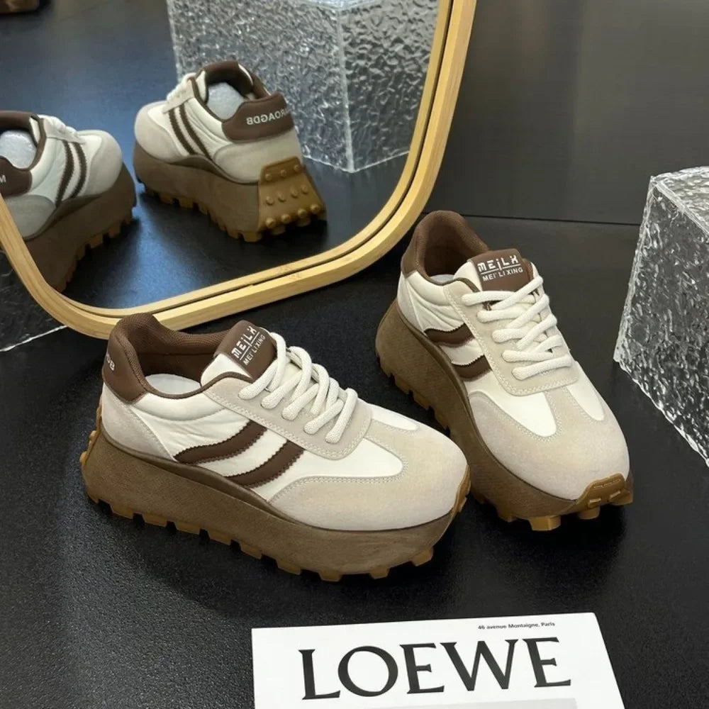 New Women Mesh Breathable Platform Sneakers Women Casual Lace Up Outdoor Women Shoes Low Top Sneakers fashion Zapatos De Mujer
